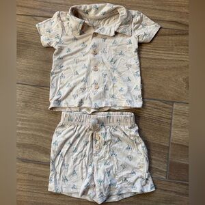 Milkberry Sailboat Print Baby Outfit